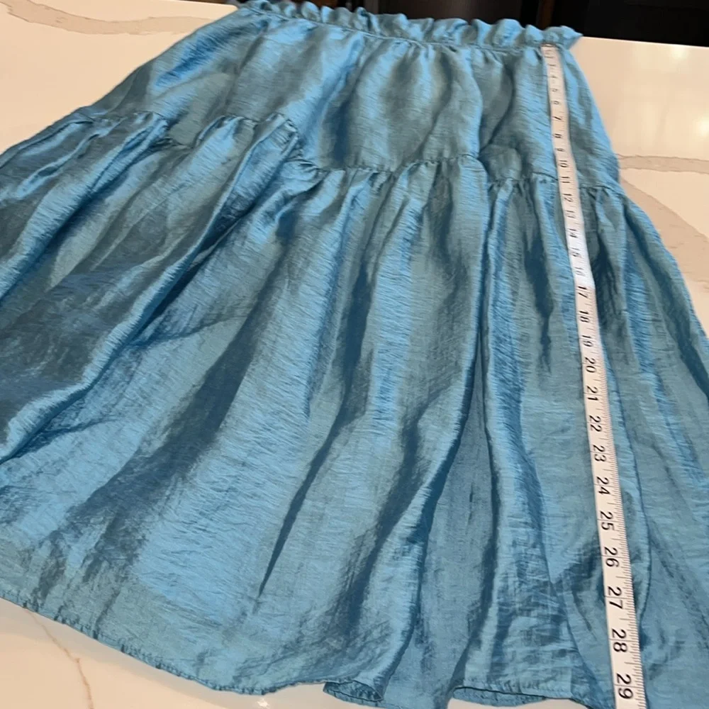 Luminary Fine Collection stunning Blue off one shoulder dress. Worn once. Lg. - Picture 16 of 16